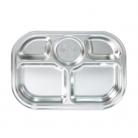 Grosmimi 不锈钢餐盘5格+透明盖子